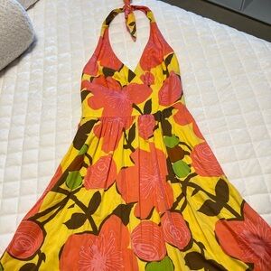 Trina Turk yellow and orange halter  sundress. Excellent condition, gently used.